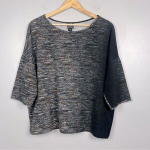 Clara Sun Woo black multicolor ombré boxy knit top, medium.